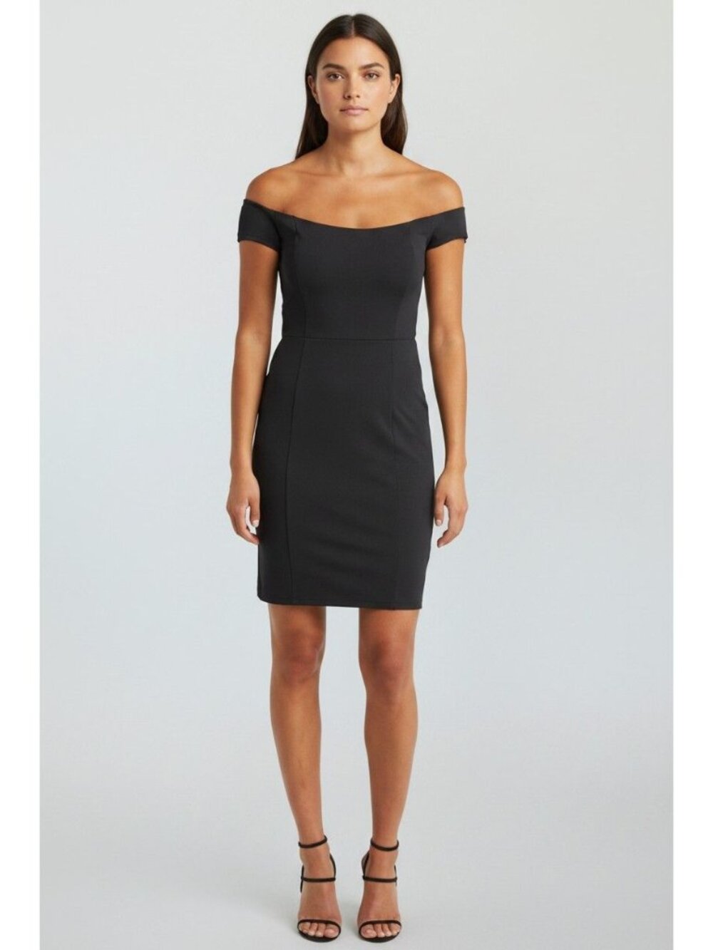 Open Edit Off the Shoulder Sheath Dress, Black, XXS